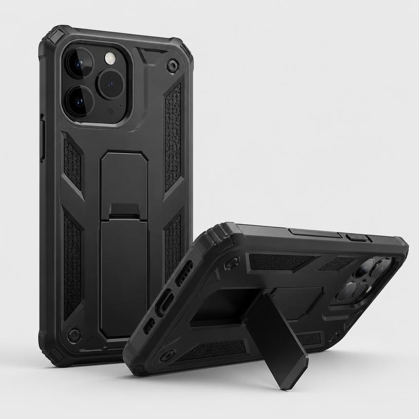 Rugged armor shockproof kickstand case