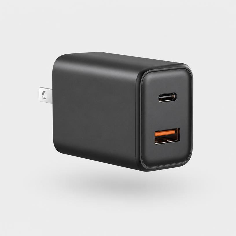 65W GaN dual port Type-C and USB-A adapter