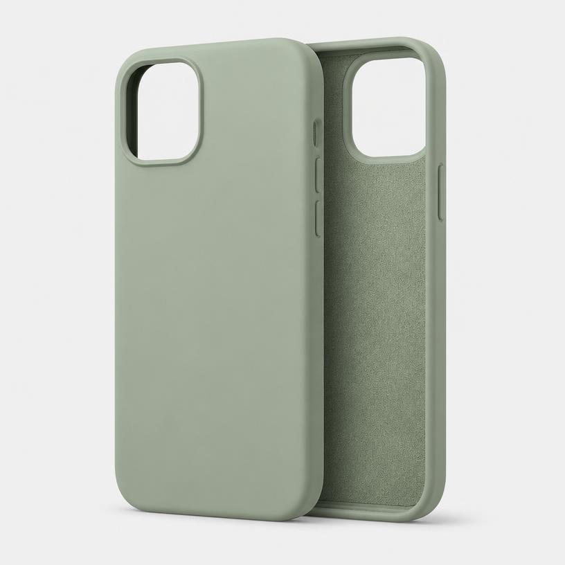 Soft silicone liquid case with microfiber lining